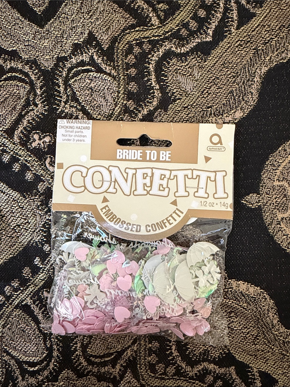 Amscan Bride To Be Pink & Silver Embossed Confetti Pack